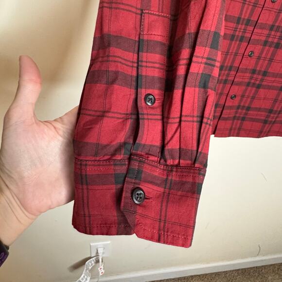 Alesbury Long Sleeve Button Up  Shirt Red Plaid Cotton Men’s Large NWT - Picture 4 of 9